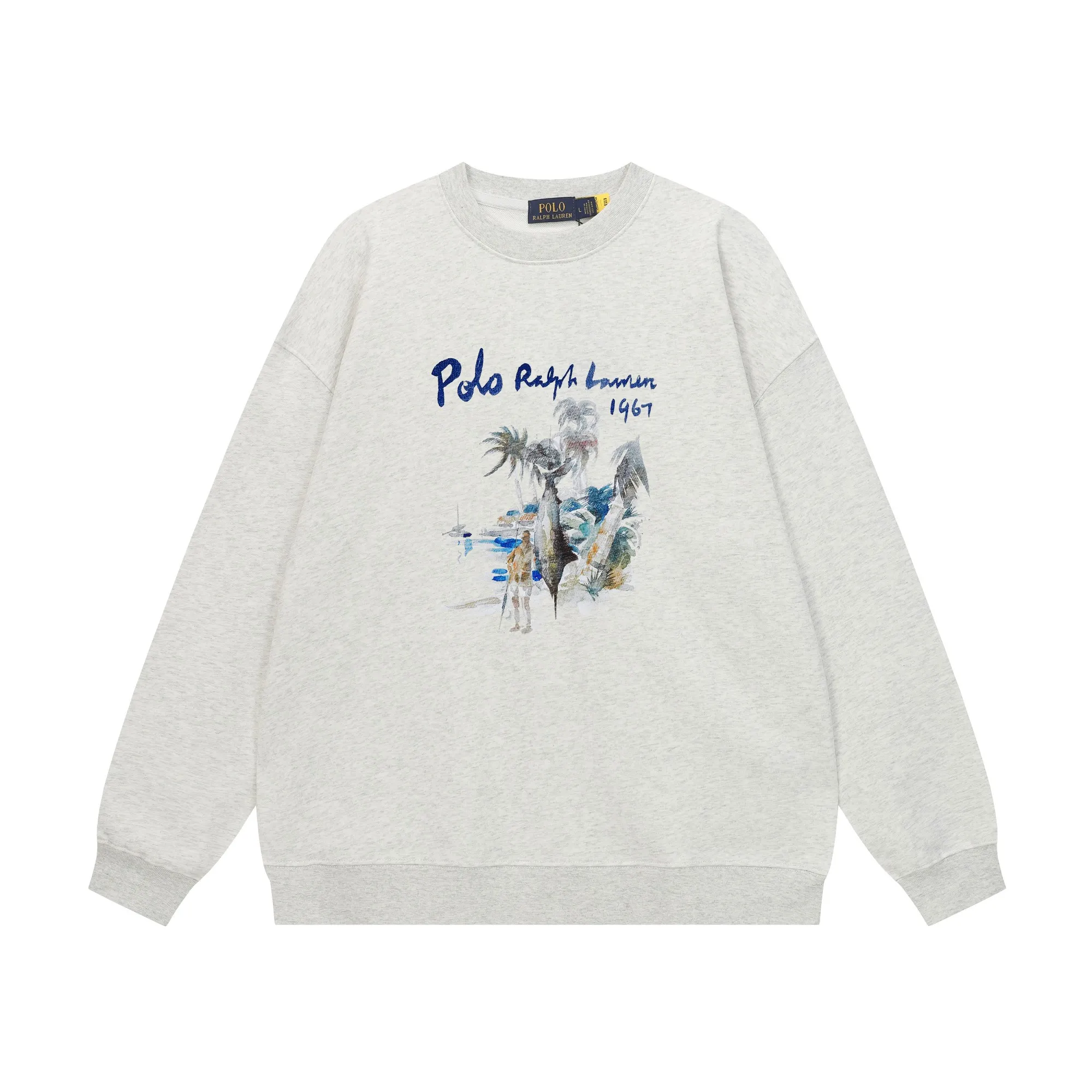P200 Long-term stock] RalphLauren/Ralph Lauren 2025 autumn and winter new bear letter print 420g heavy large terry sweatshirt Ralph Lauren's age-reducing item, the coat fabric is made of 85% cotton ➕15% polyester, which not only retains the softness, comfort and breathability of cotton, but also adds the wear resistance and wrinkle resistance of polyester fiber, making the clothes more durable and easy to care for. Even in slightly cooler weather, you won't feel stuffy when wearing it. This kind of fabric has a natural crisp feel and is not easy to pill or deform. The bear on the chest is printed with English letters. It is full of color, full of three-dimensionality, and lifelike, adding a bit of liveliness and interest to the whole sweatshirt. There is no pressure to dress, regardless of age or gender. Complete accessories! Color: black, white, navy blue, light floral gray Size: M-L-XL-XXL